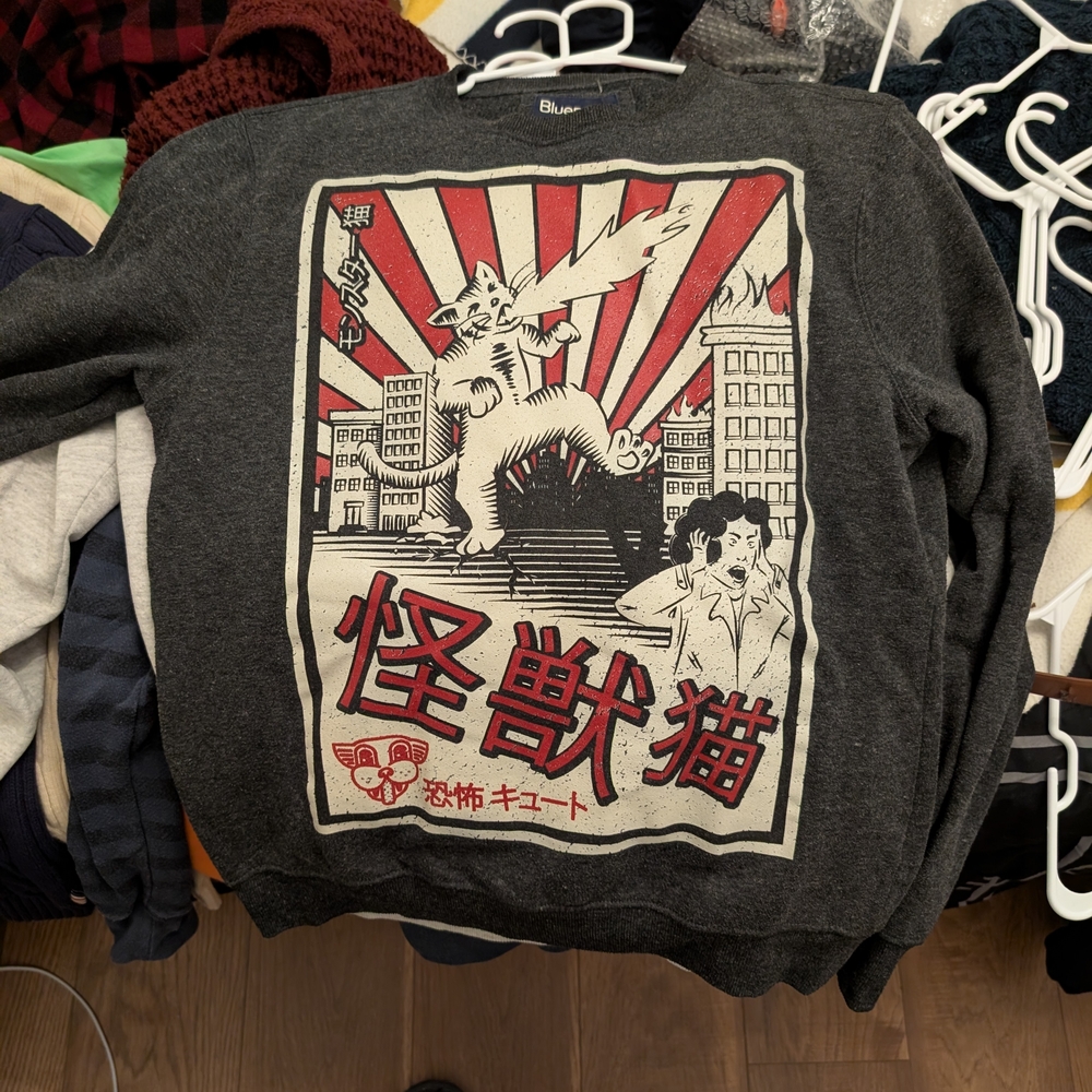 Bluenotes Dark Gray Graphic Crewneck Sweater